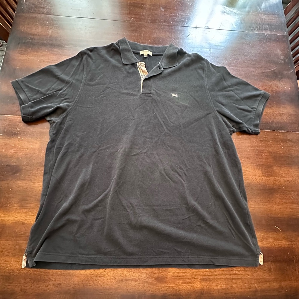 Burberry London size XXL plaid and black pique polo authentic
